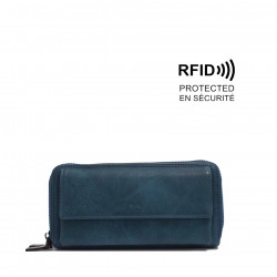 Florrie Double Zip-Around Wallet - Deep Sea 